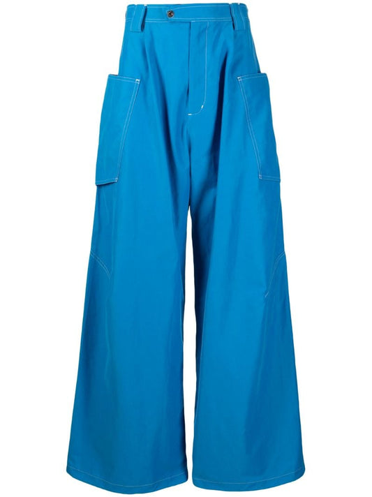 Blue Meno Wide-leg Cargo Trousers