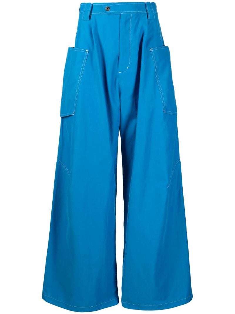 Blue Meno Wide-leg Cargo Trousers