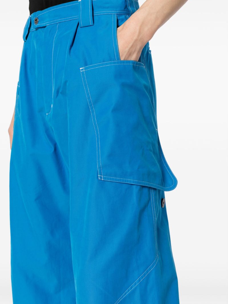 Blue Meno Wide-leg Cargo Trousers