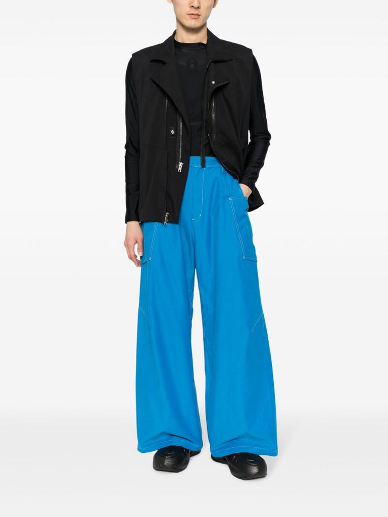 Blue Meno Wide-leg Cargo Trousers