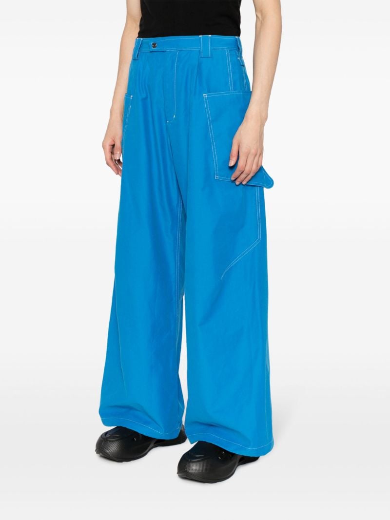 Blue Meno Wide-leg Cargo Trousers