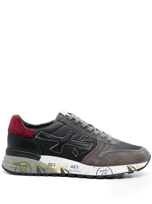 Grey Mick 6420 Panelled Leather Sneakers