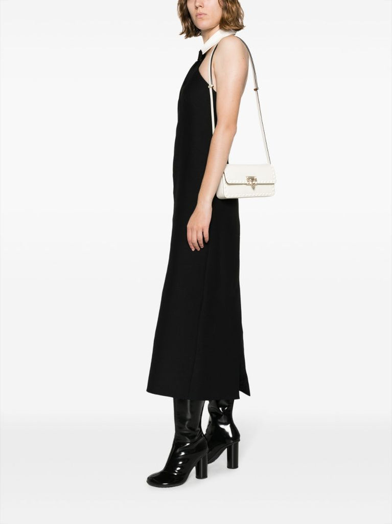 White Rockstud23 East-west Leather Shoulder Bag