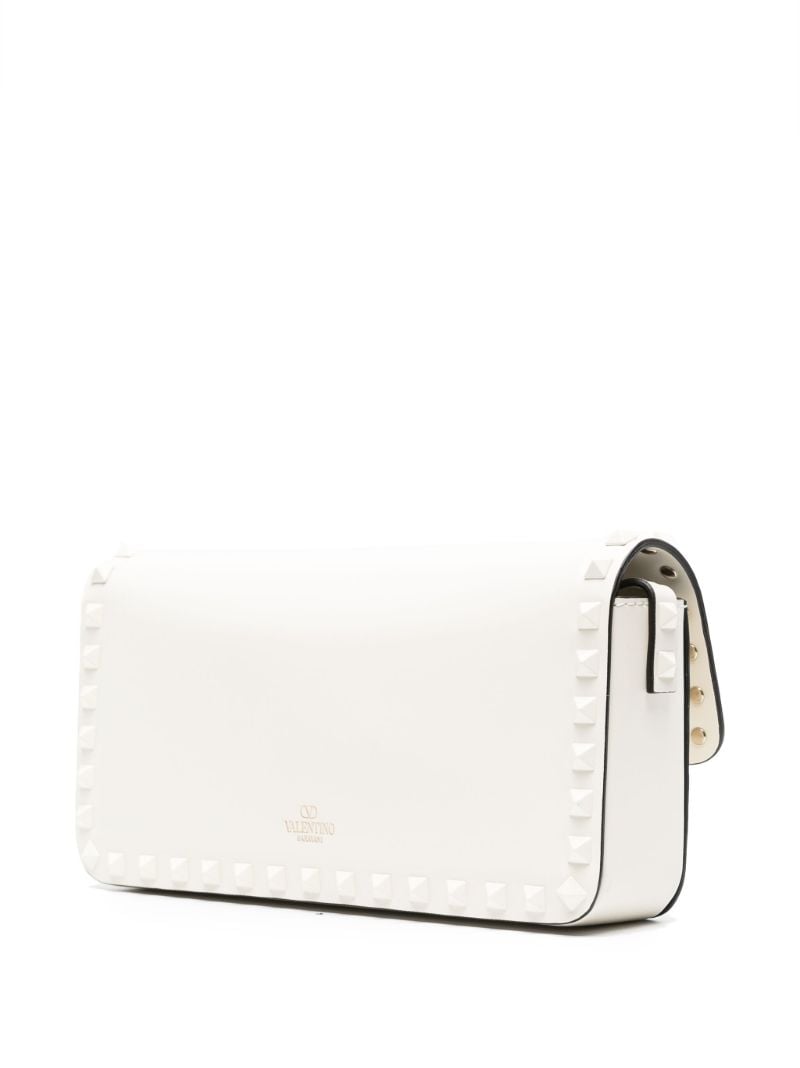 White Rockstud23 East-west Leather Shoulder Bag