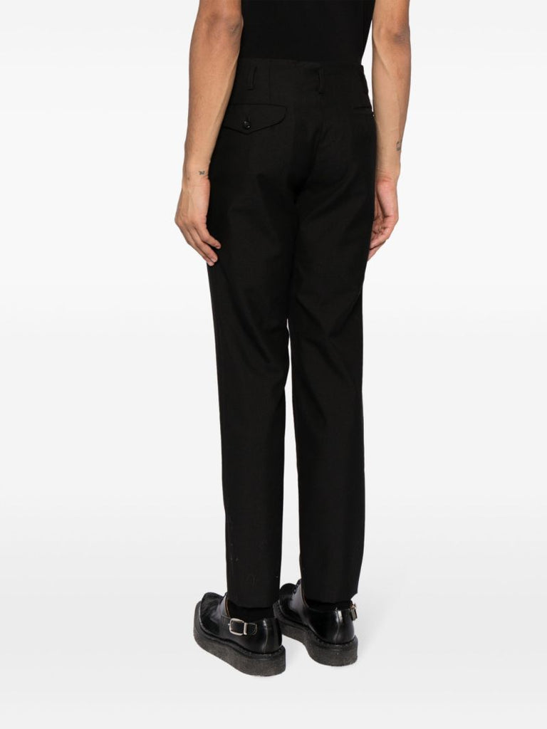 Black Straight-leg Wool Trousers