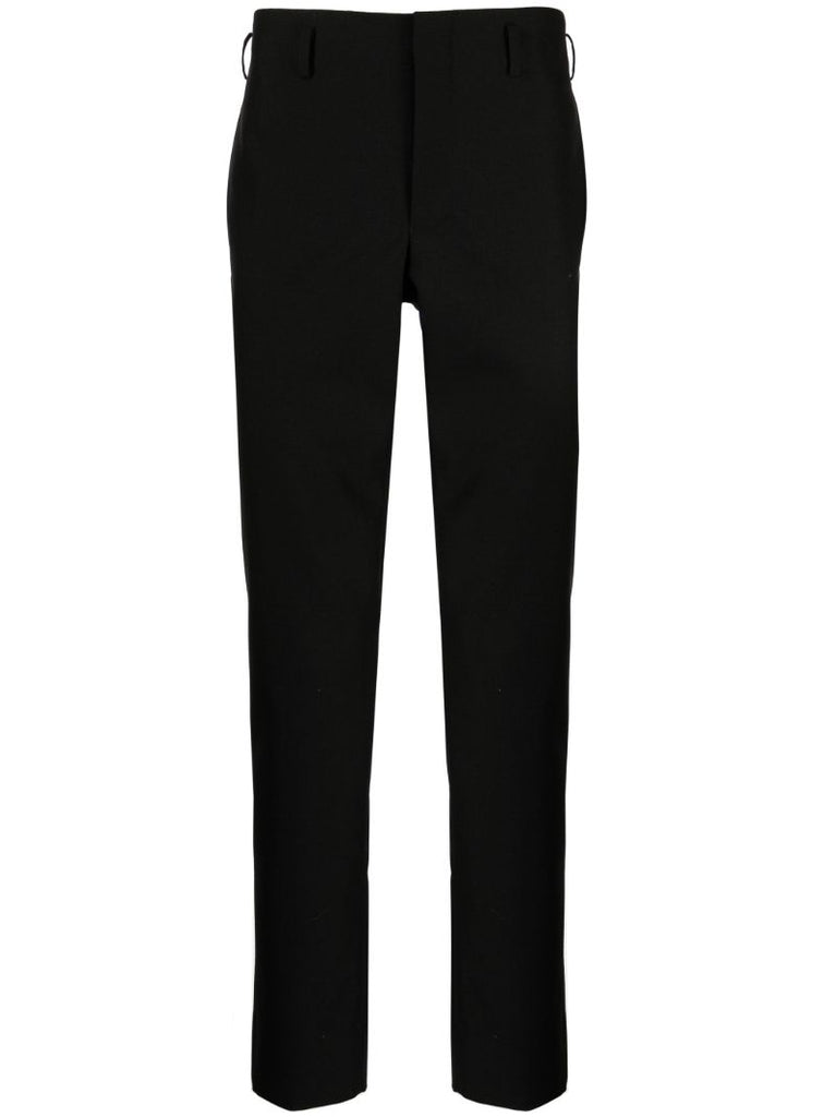Black Straight-leg Wool Trousers