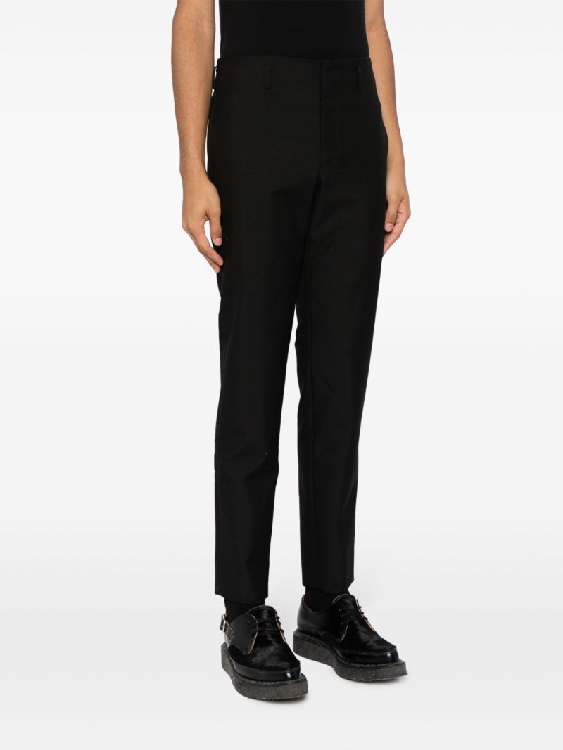 Black Straight-leg Wool Trousers