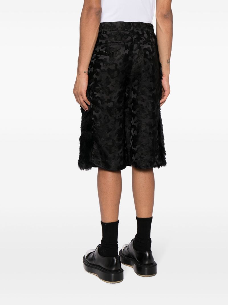 Black Camouflage-jacquard Shorts