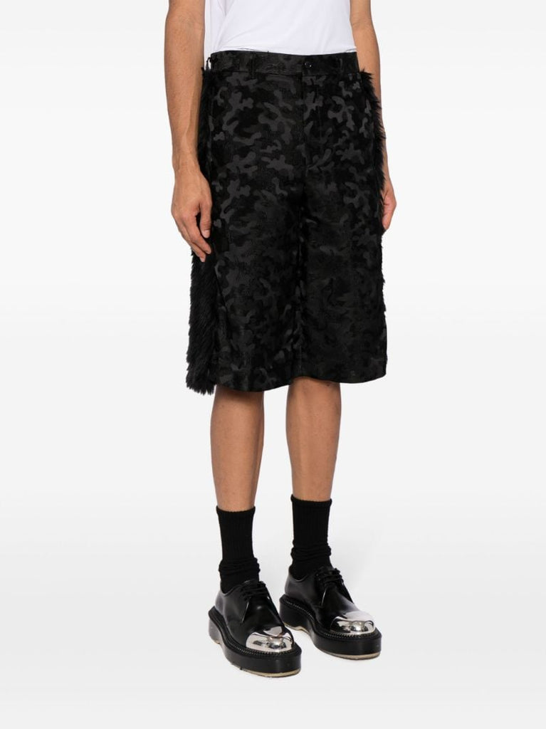 Black Camouflage-jacquard Shorts