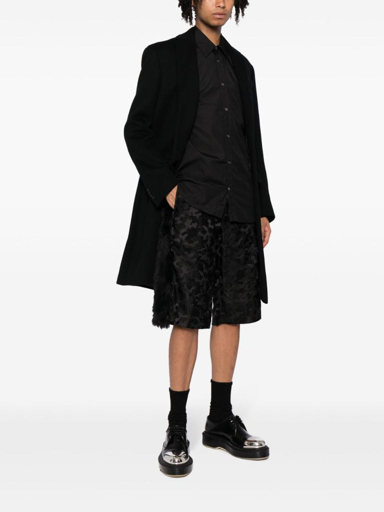 Black Camouflage-jacquard Shorts