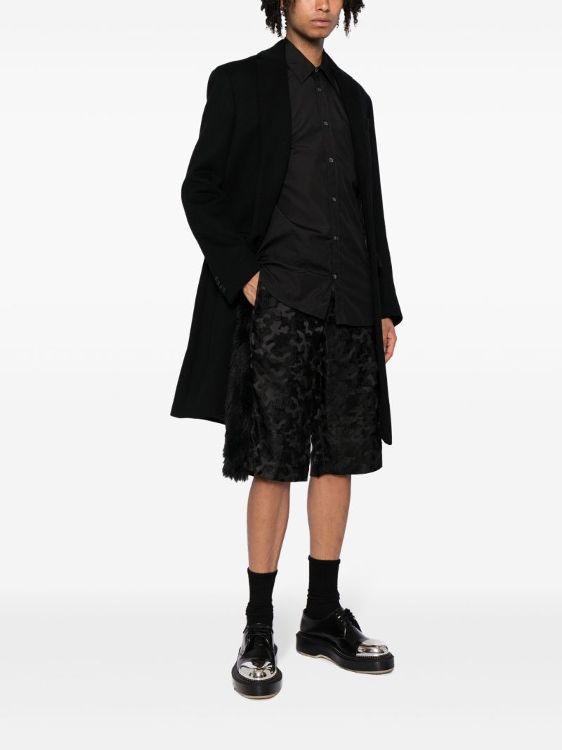 Black Camouflage-jacquard Shorts
