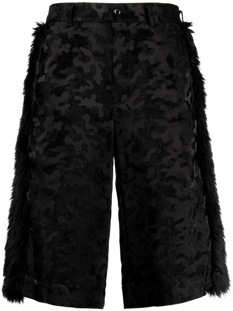 Black Camouflage-jacquard Shorts