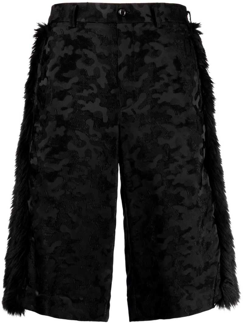 Black Camouflage-jacquard Shorts