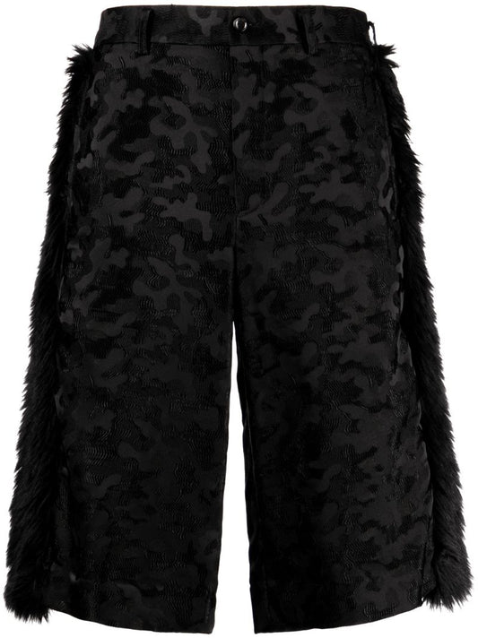 Black Camouflage-jacquard Shorts