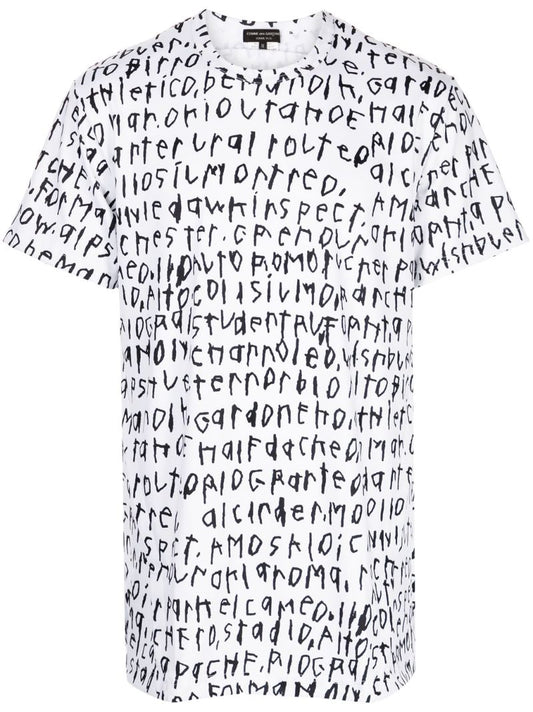 White Graphic Print Short Sleeve T-shirt