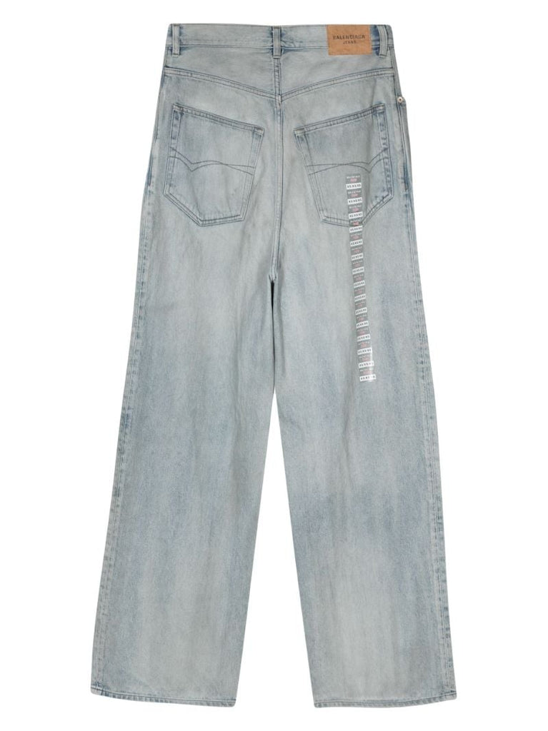 Blue Size Sticker Wide-leg Jeans