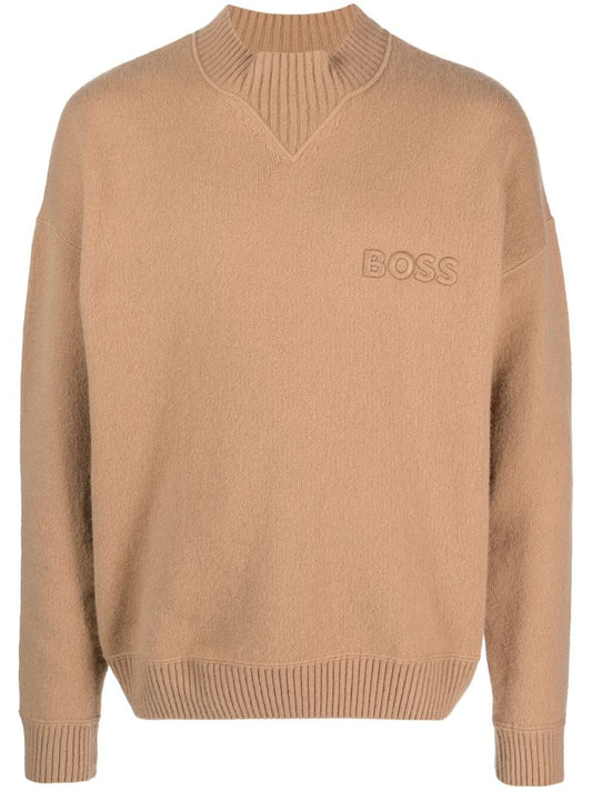 Neutral Logo-embroidered Virgin Wool Sweater
