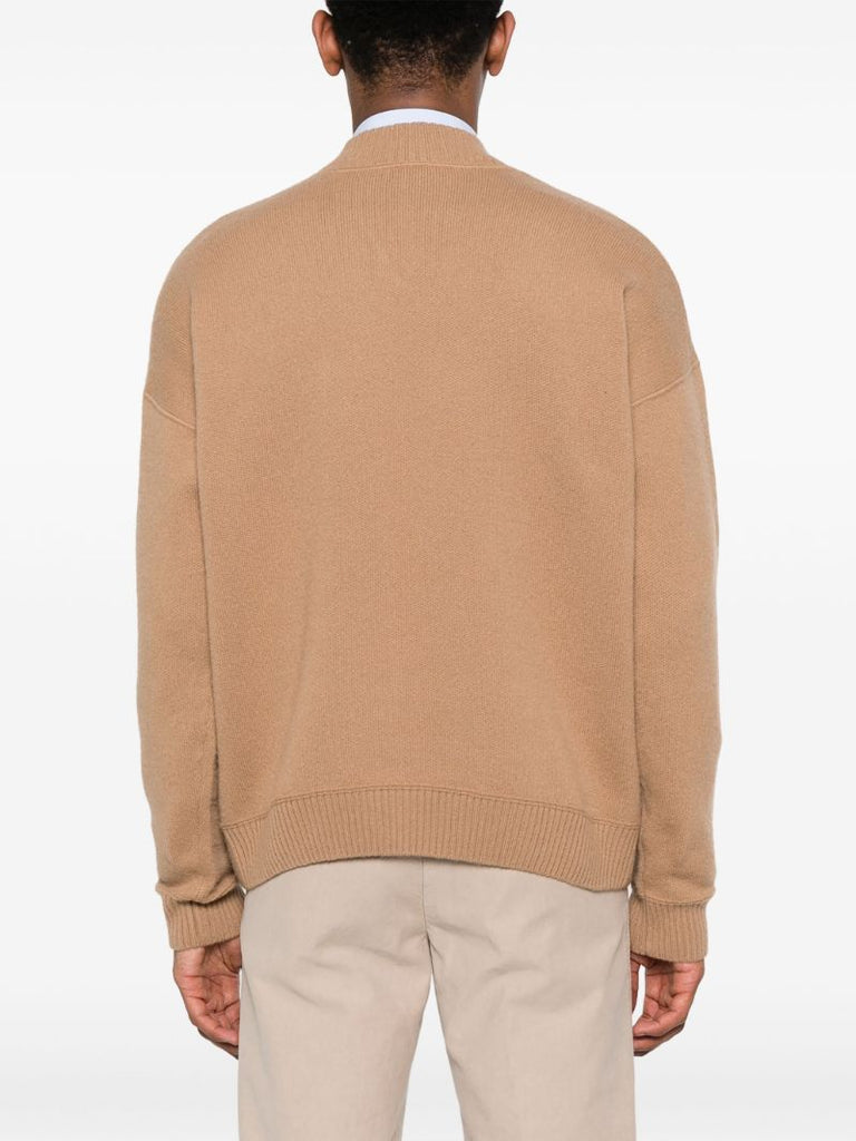 Neutral Logo-embroidered Virgin Wool Sweater