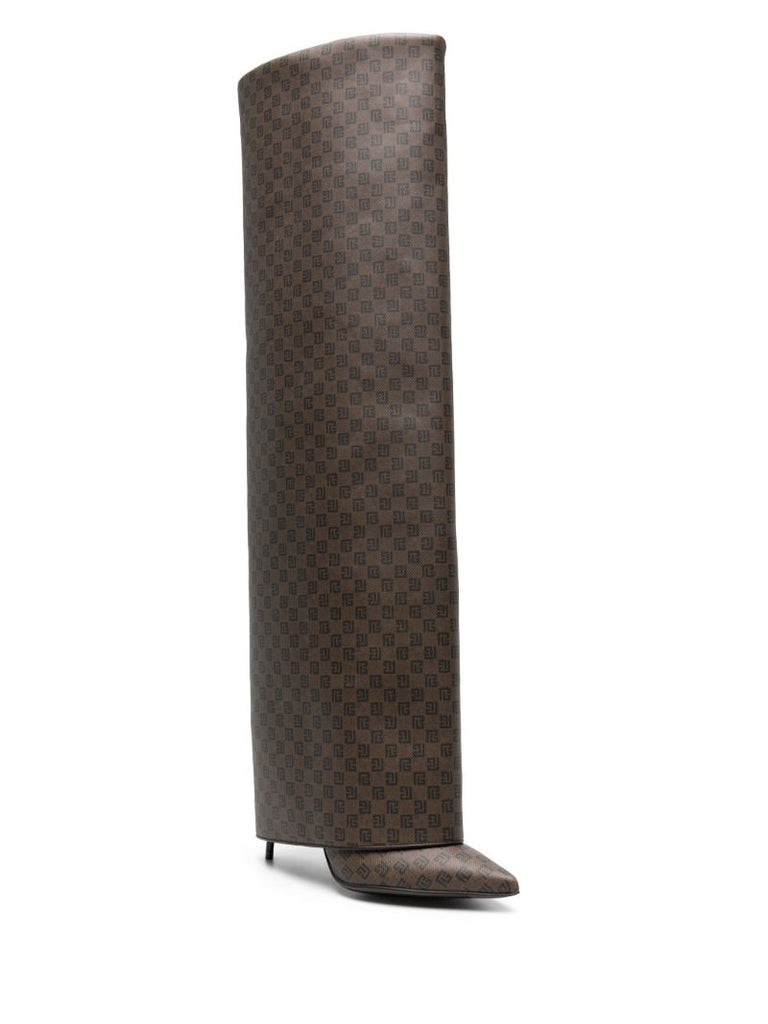 Brown Ariel Layered Leather Boots