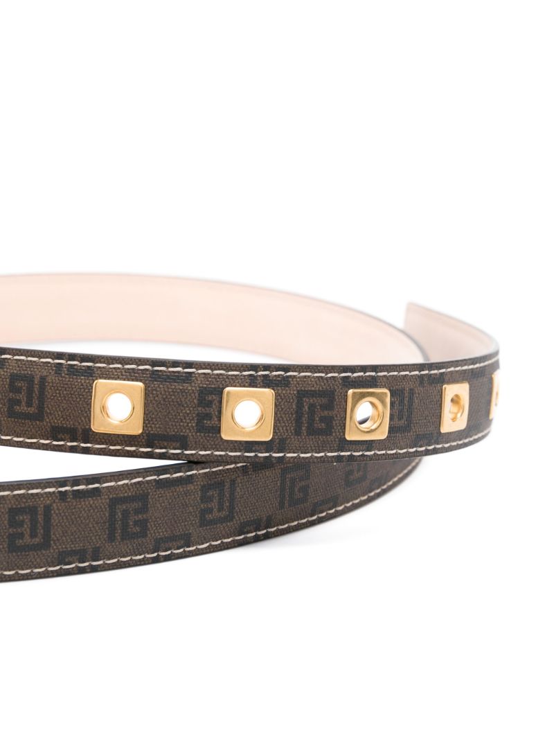 Brown Logo-plaque Monogram Belt