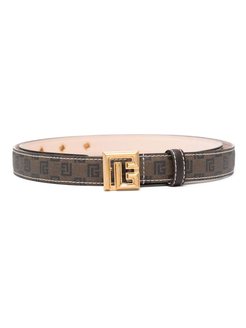 Brown Logo-plaque Monogram Belt
