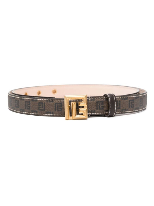 Brown Logo-plaque Monogram Belt