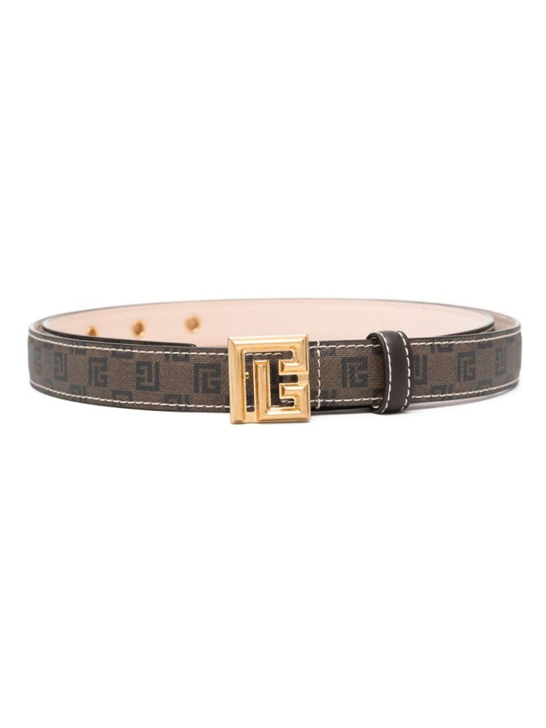 Brown Logo-plaque Monogram Belt