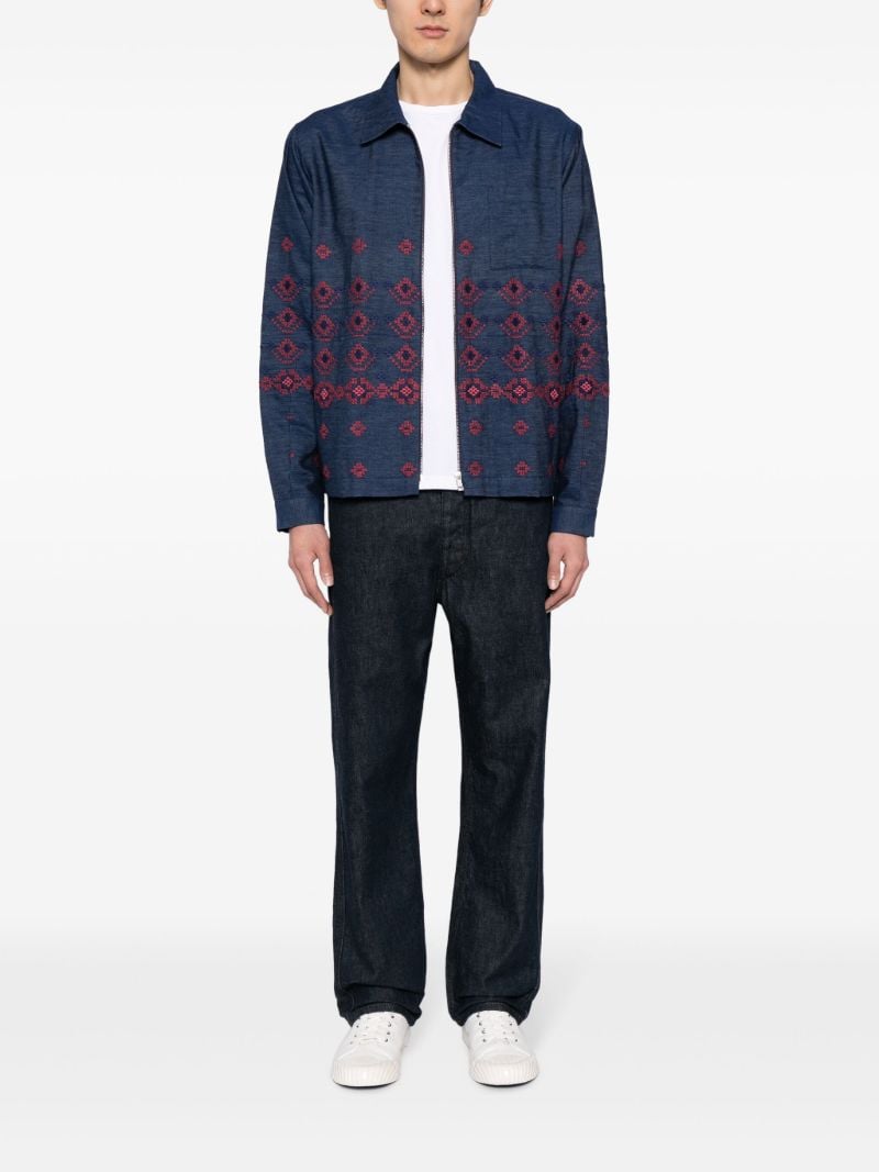 Blue Bowie Embroidered Denim Jacket