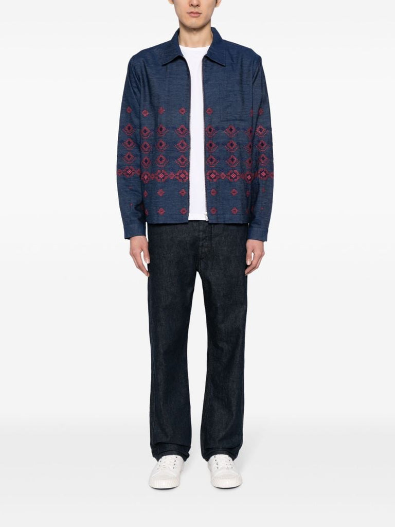 Blue Bowie Embroidered Denim Jacket