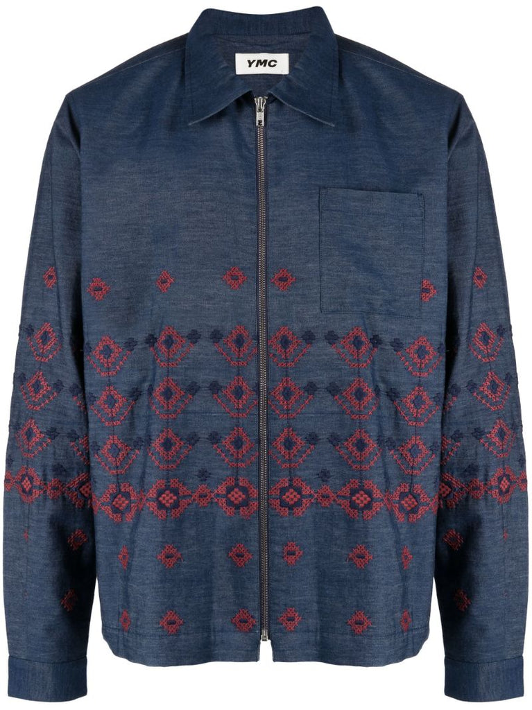 Blue Bowie Embroidered Denim Jacket