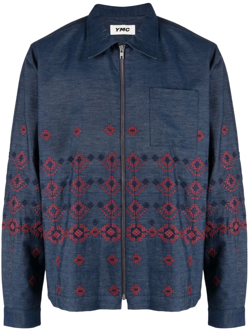 Blue Bowie Embroidered Denim Jacket