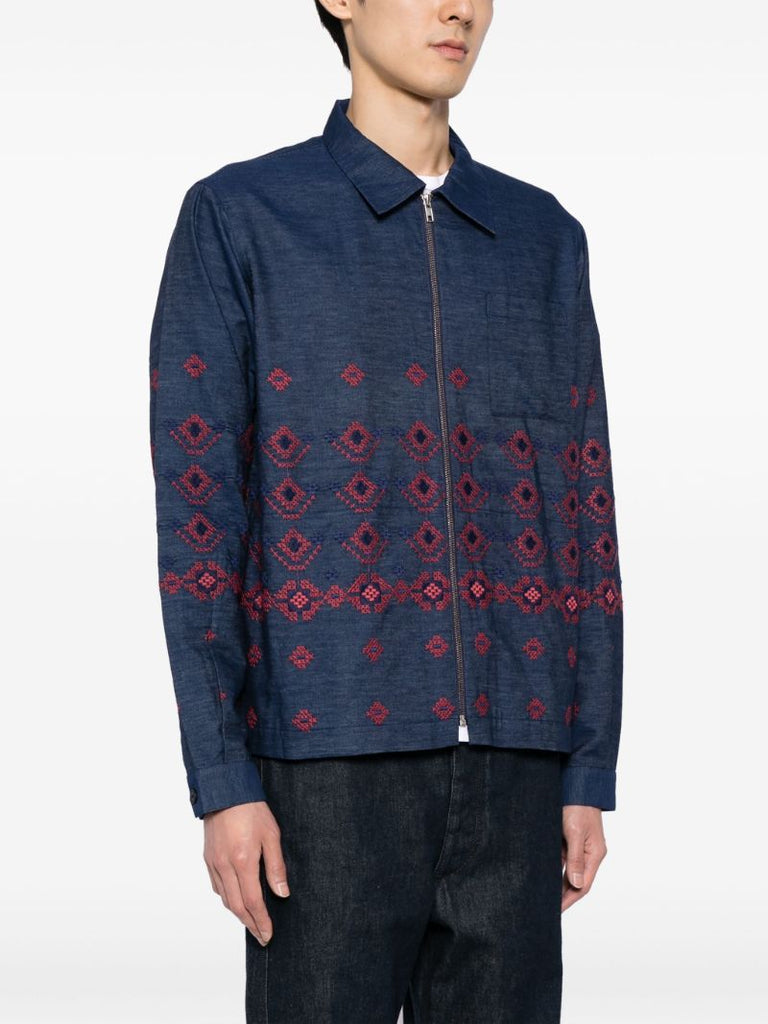Blue Bowie Embroidered Denim Jacket
