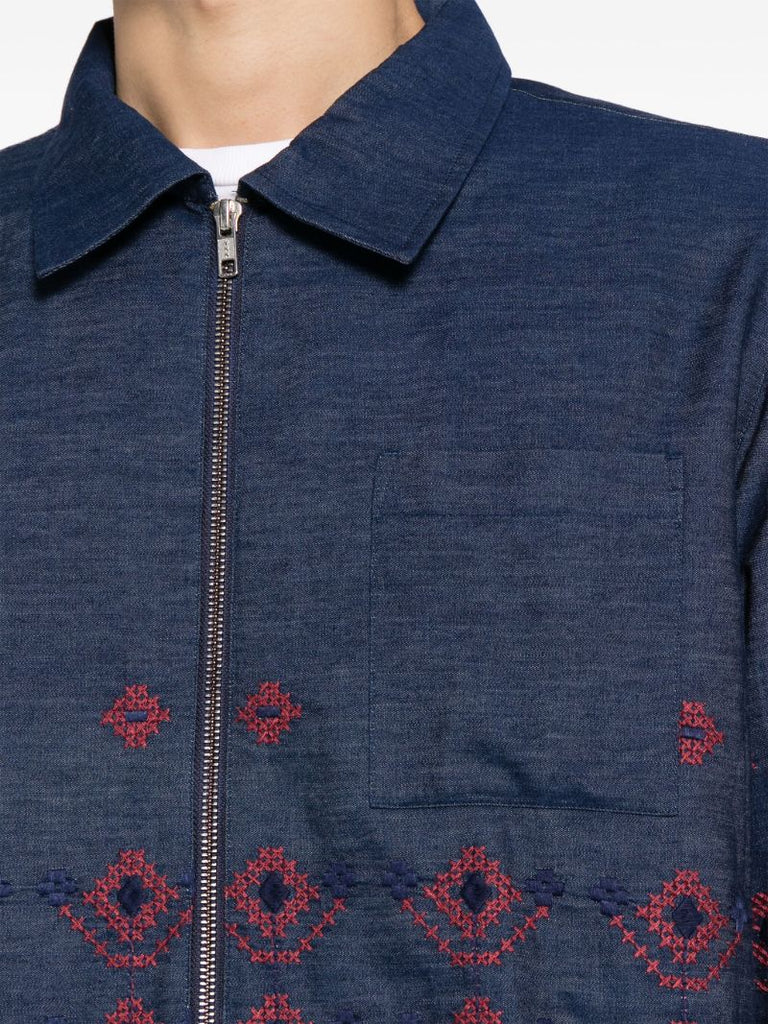 Blue Bowie Embroidered Denim Jacket
