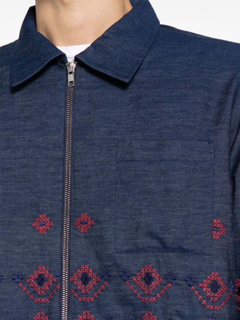 Blue Bowie Embroidered Denim Jacket