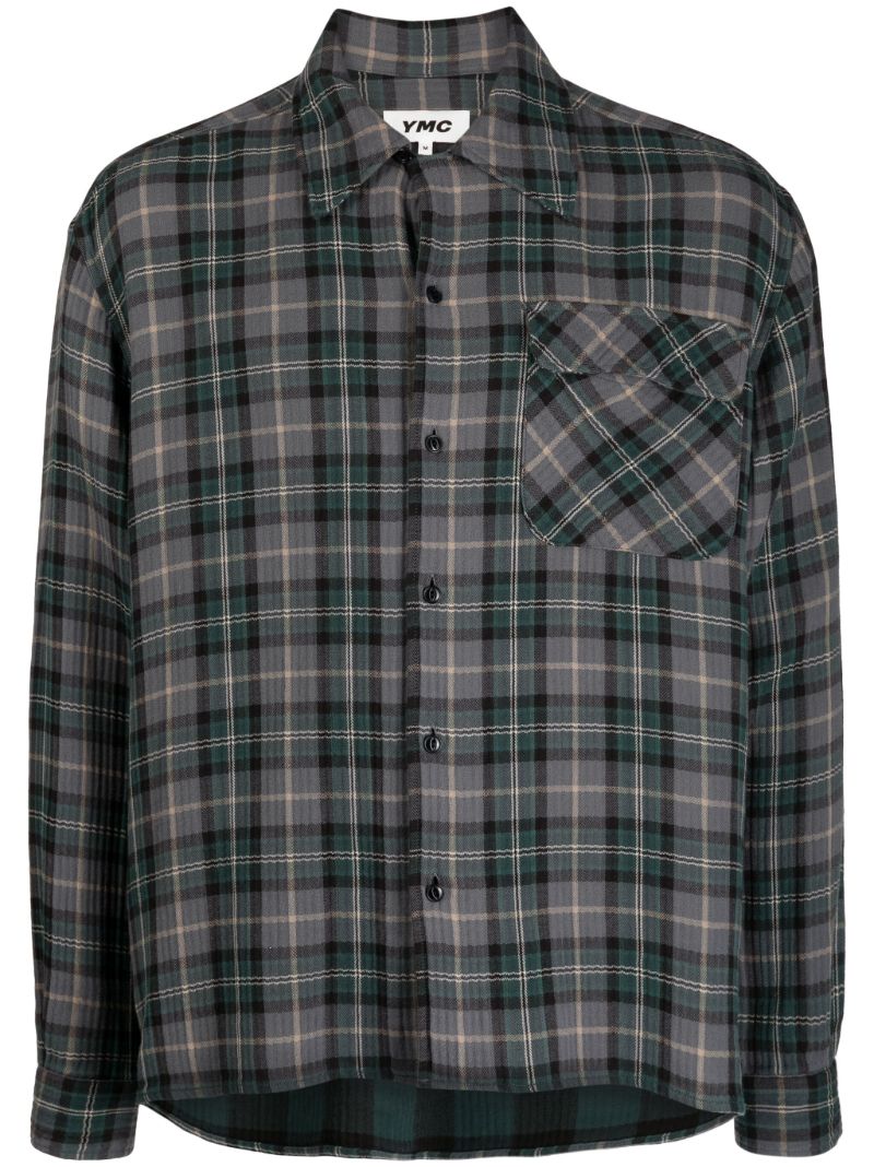 Grey Checked Cotton Shirt