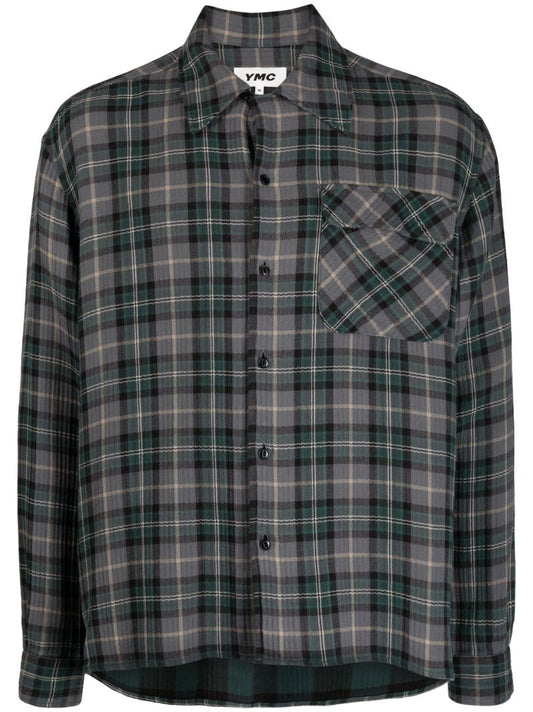 Grey Checked Cotton Shirt