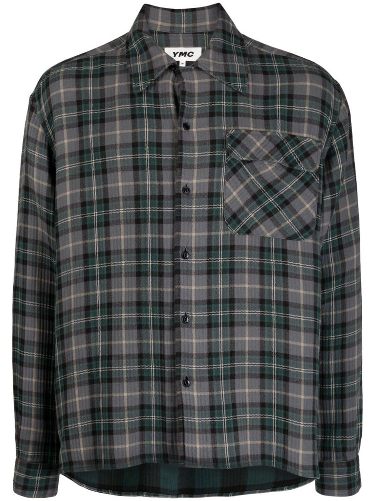 Grey Checked Cotton Shirt