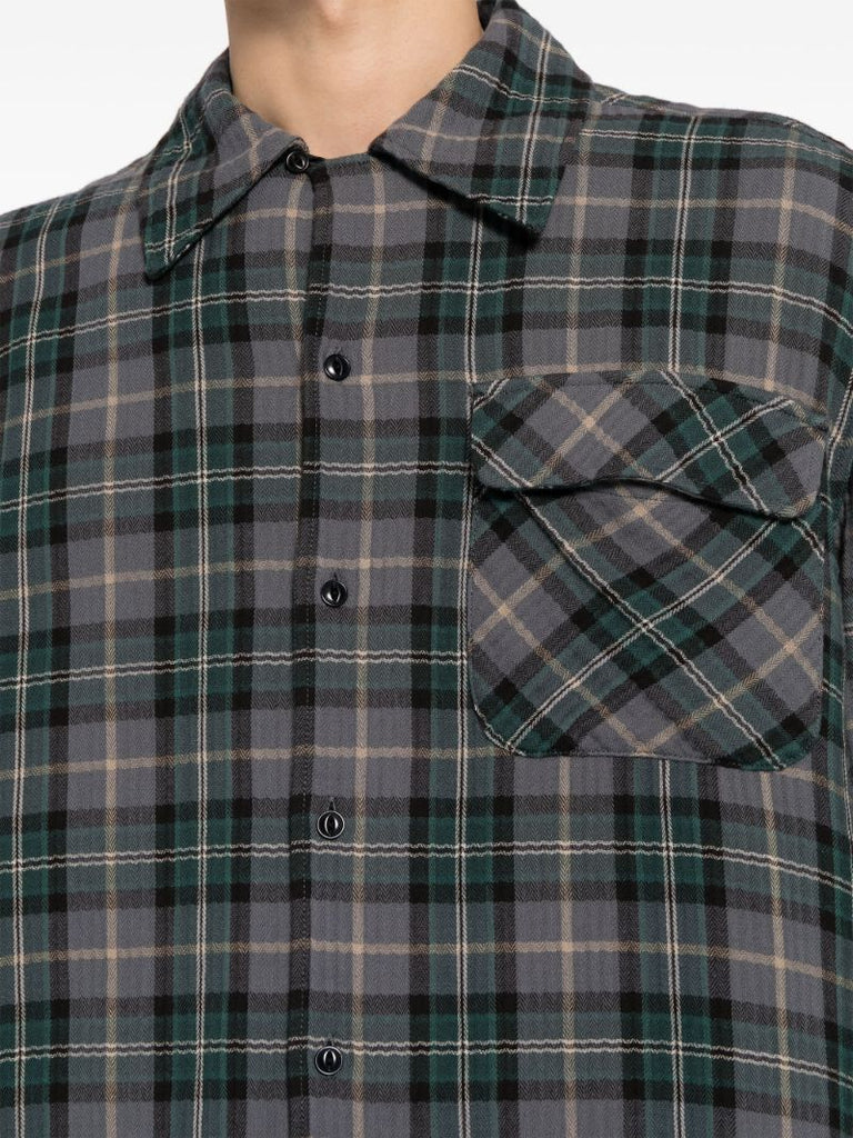 Grey Checked Cotton Shirt