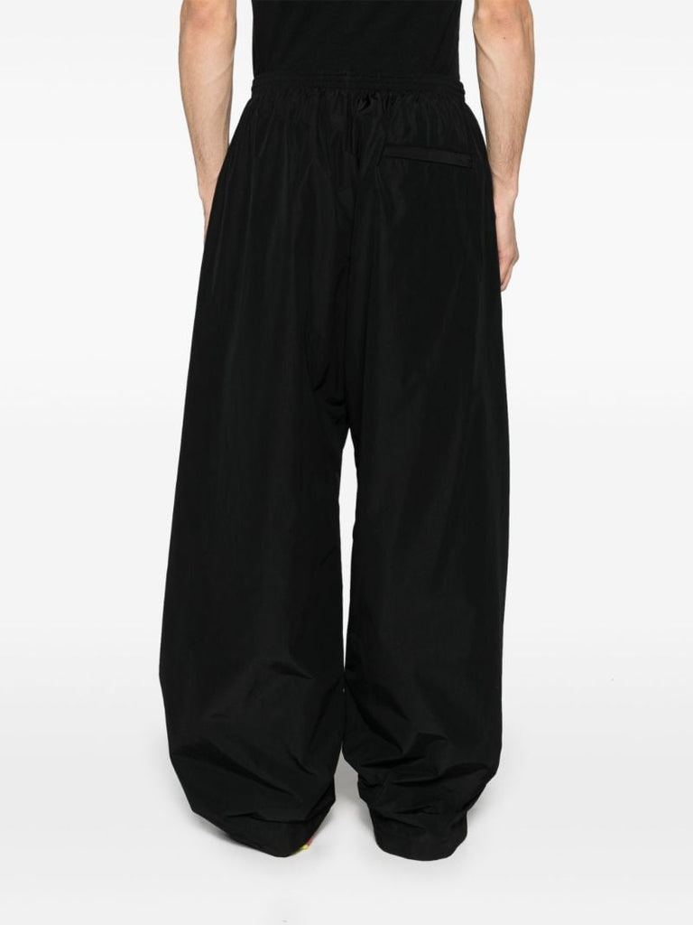 Black Wide-leg Track Pants