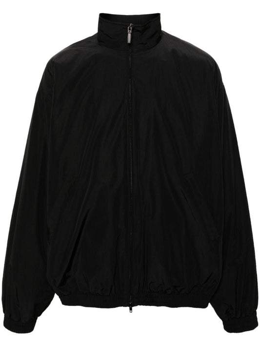 Black Diy Metal Embroidered Track Jacket
