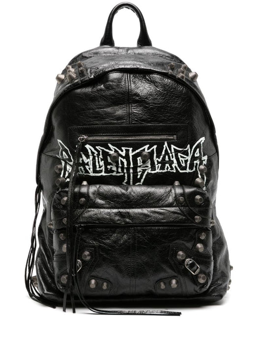 Black Le Cagole Leather Backpack