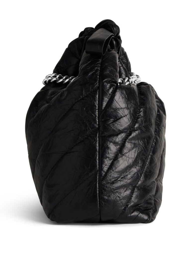 Black Crush Small Leather Tote Bag