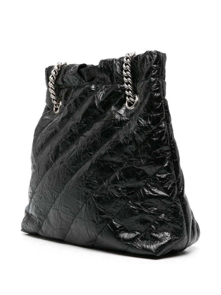 Black Crush Small Leather Tote Bag
