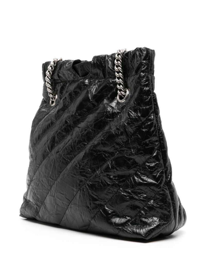 Black Crush Small Leather Tote Bag