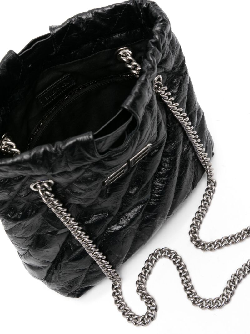 Black Crush Small Leather Tote Bag