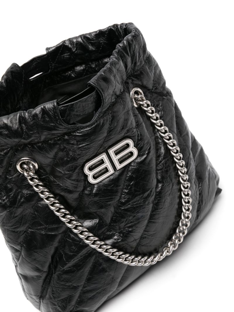 Black Crush Small Leather Tote Bag
