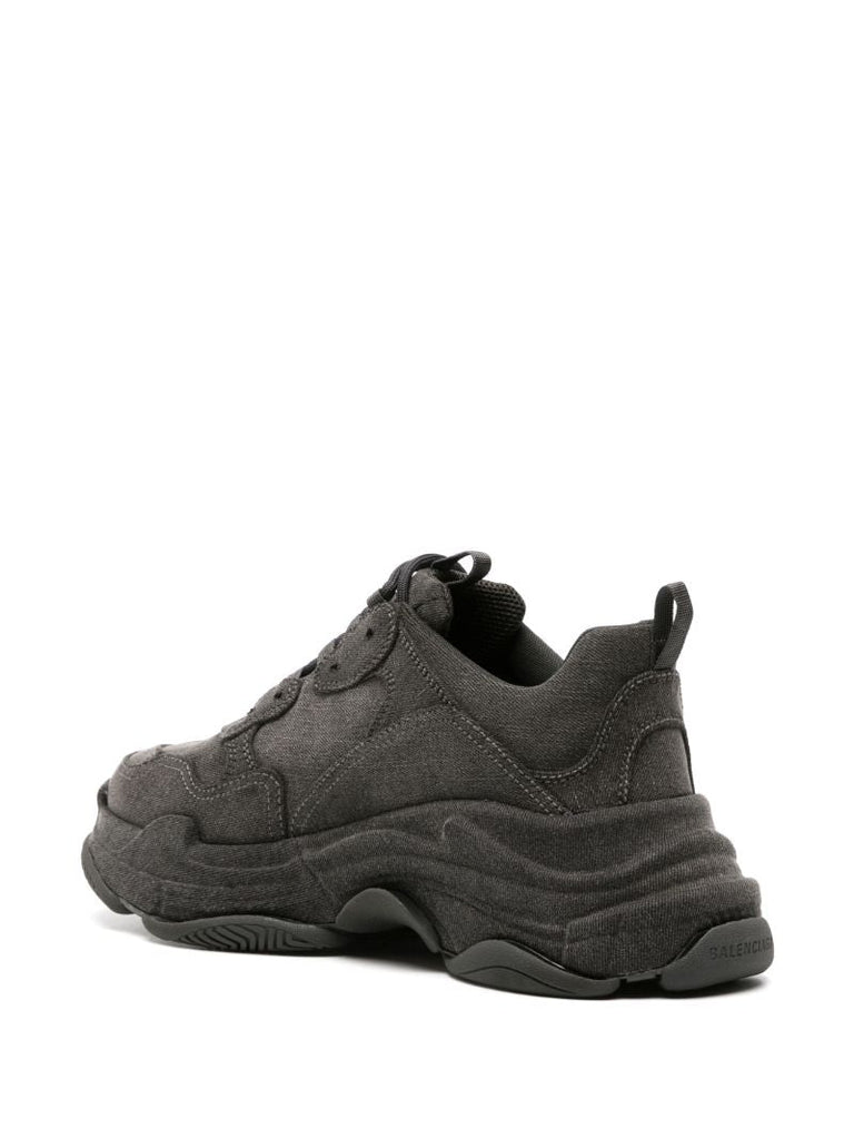 Black Triple S Denim Sneakers