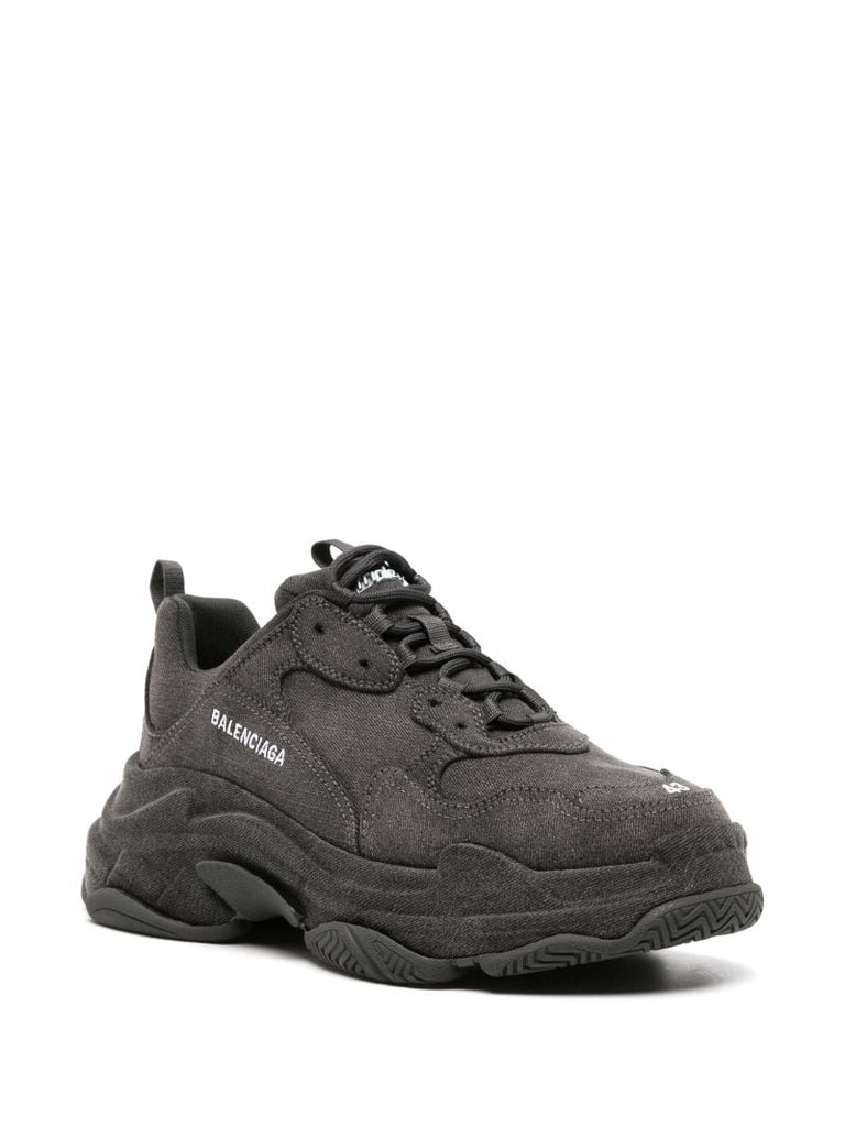 Black Triple S Denim Sneakers