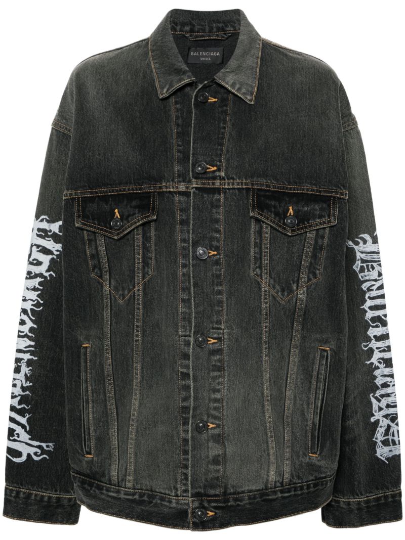 Black Diy Metal Denim Jacket