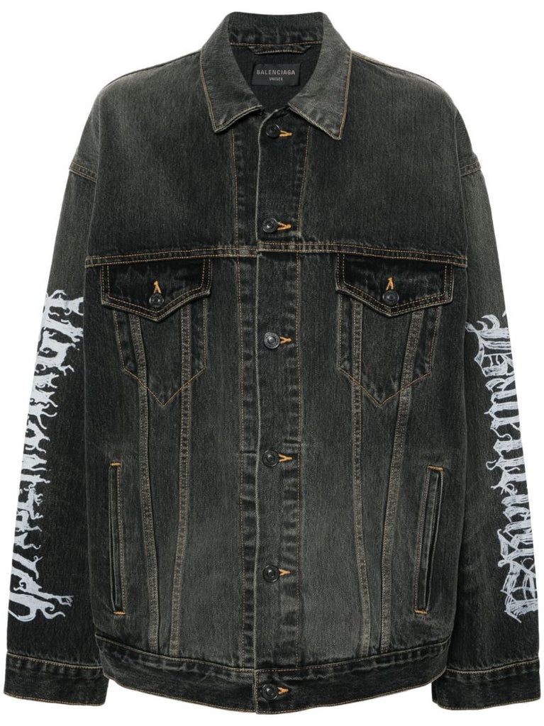 Black Diy Metal Denim Jacket